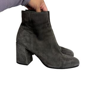 Vince Womens Suede Leather Blakey Block Heel Booties Boots Gray - 38.5 8.5 US